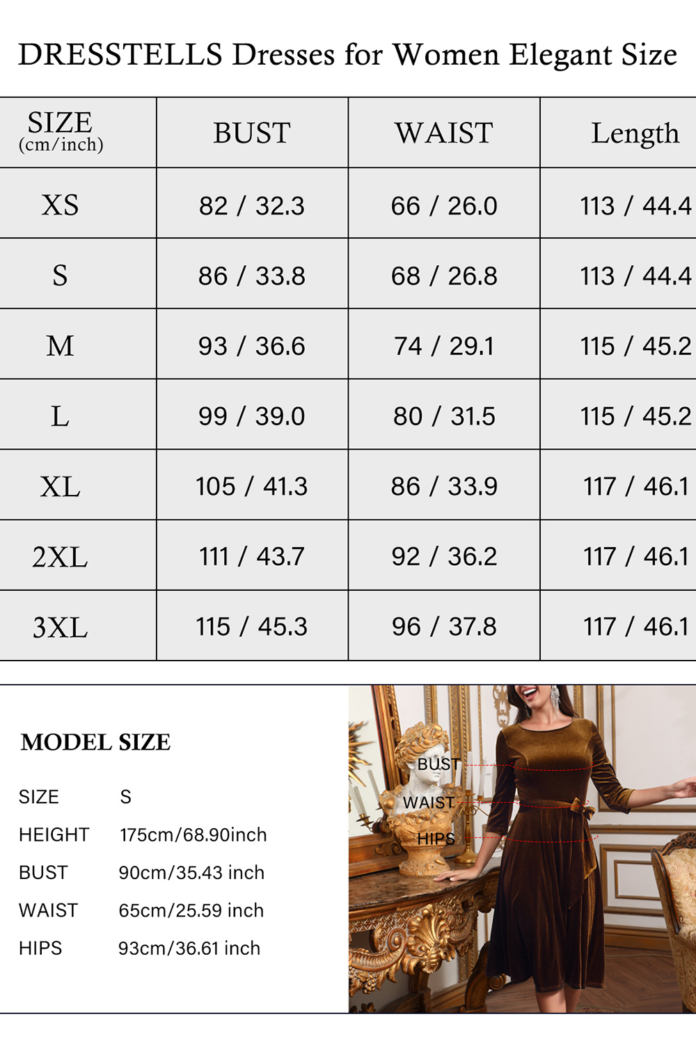 Elegant Round-Neck Velvet Bow-Tie Ruched 3/4 Sleeve Midi Dress