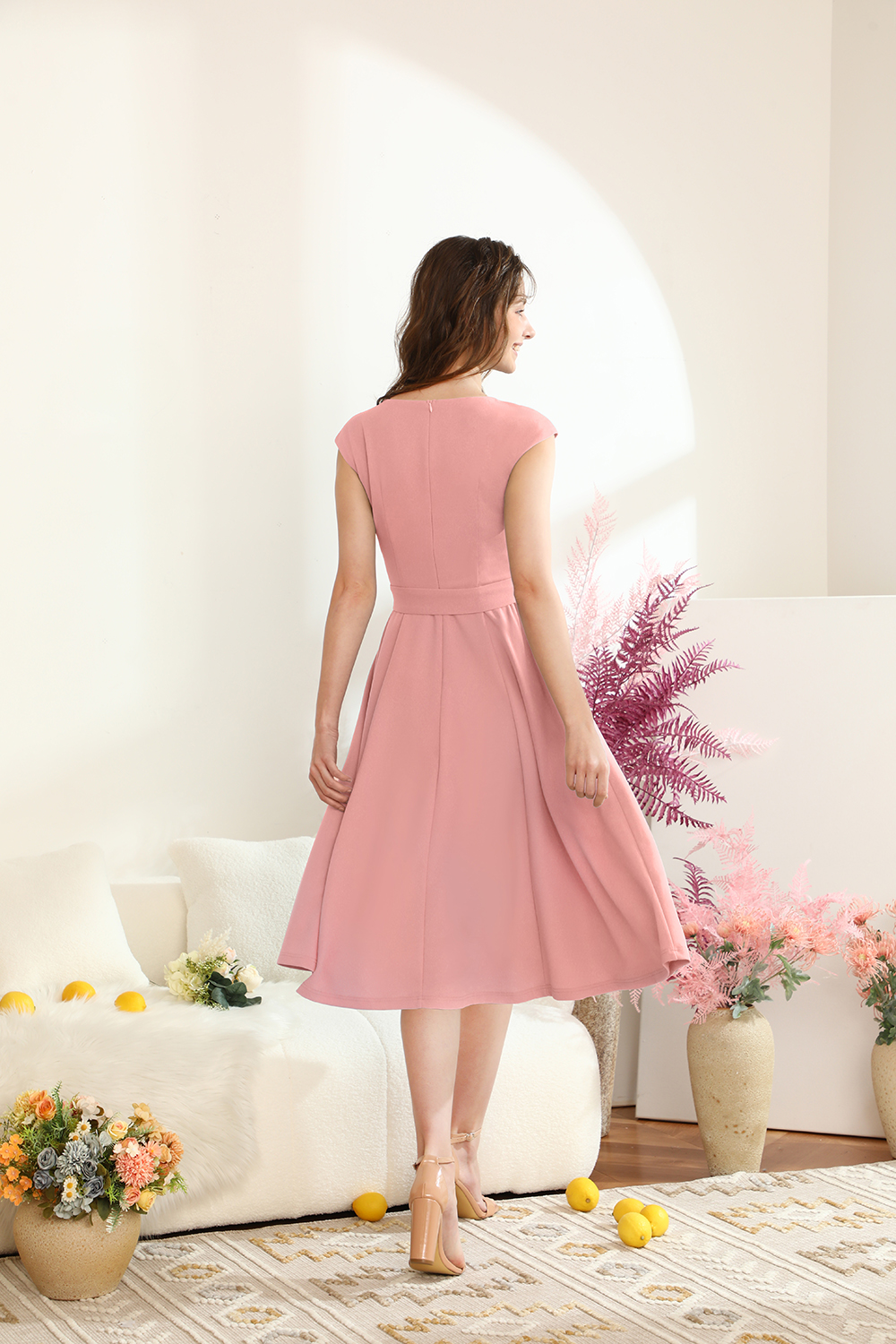 DRESSTELLS Women's Cocktail Dresses 2024 Modest Wedding Guest Dress, Graduation Prom & Bridesmaid