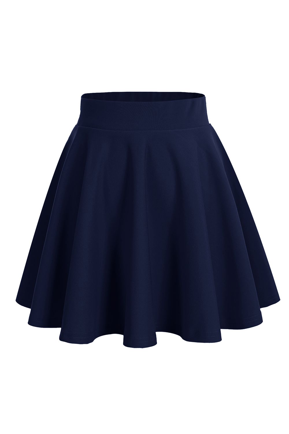 Versatile Navy A-line Stretchy Flared Casual Pleated Mini Skater Skirt