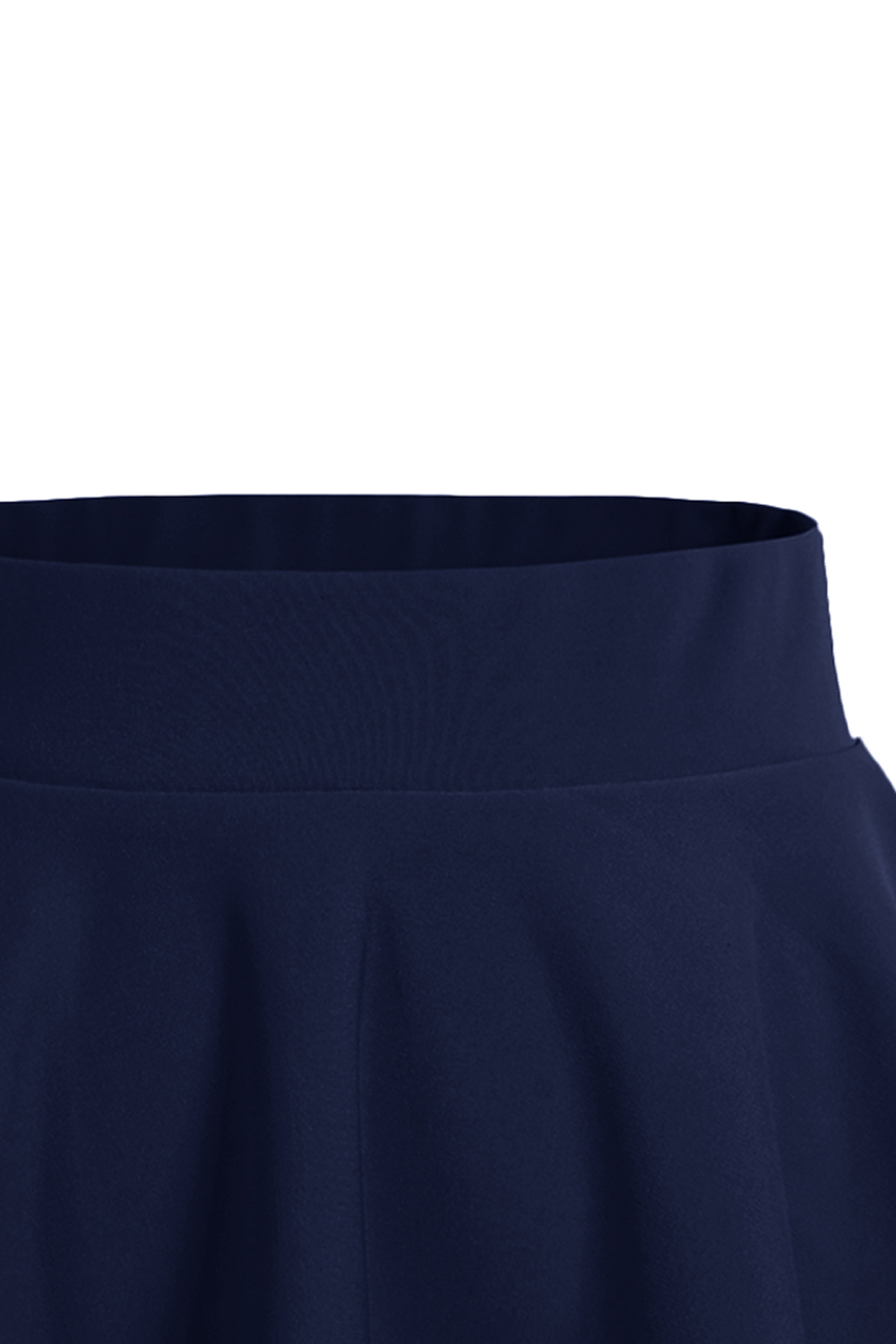 Versatile Navy A-line Stretchy Flared Casual Pleated Mini Skater Skirt