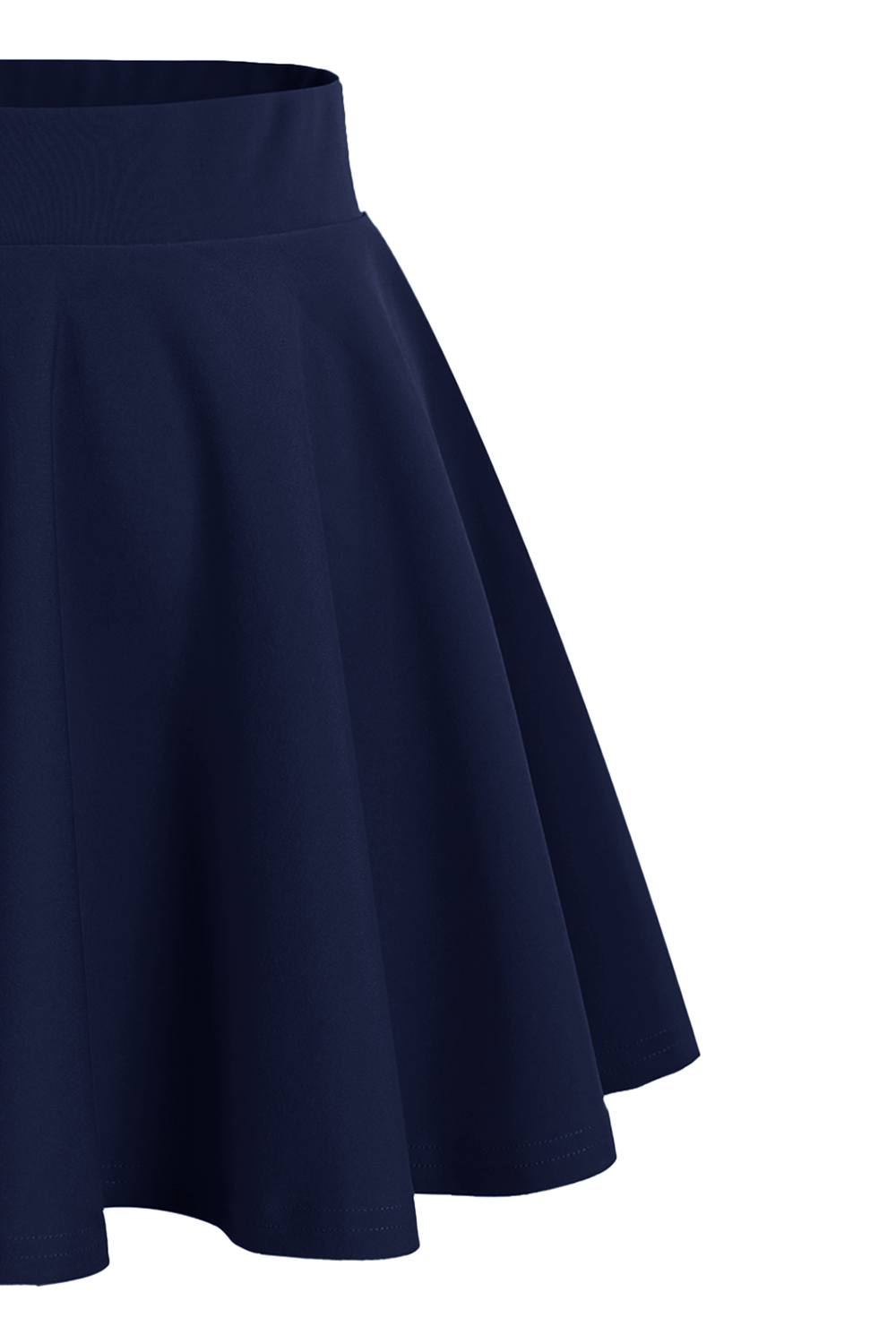 Versatile Navy A-line Stretchy Flared Casual Pleated Mini Skater Skirt