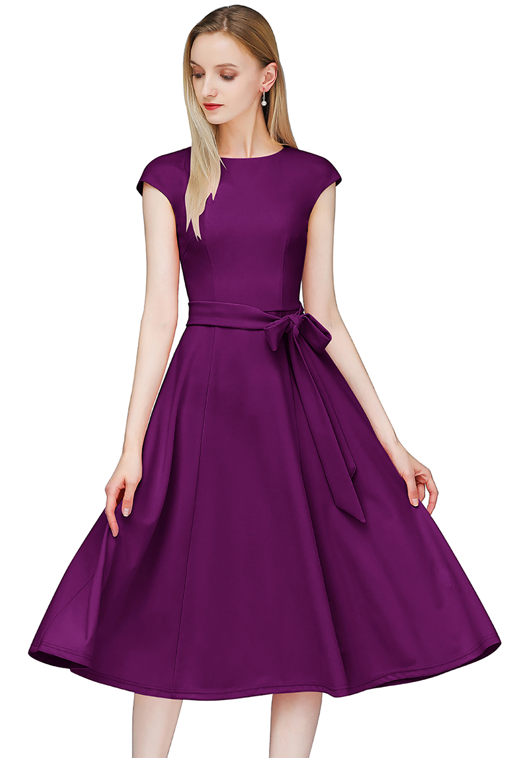 DRESSTELLS Women's Cocktail Dresses 2024 Modest Wedding Guest Dress, Graduation Prom & Bridesmaid