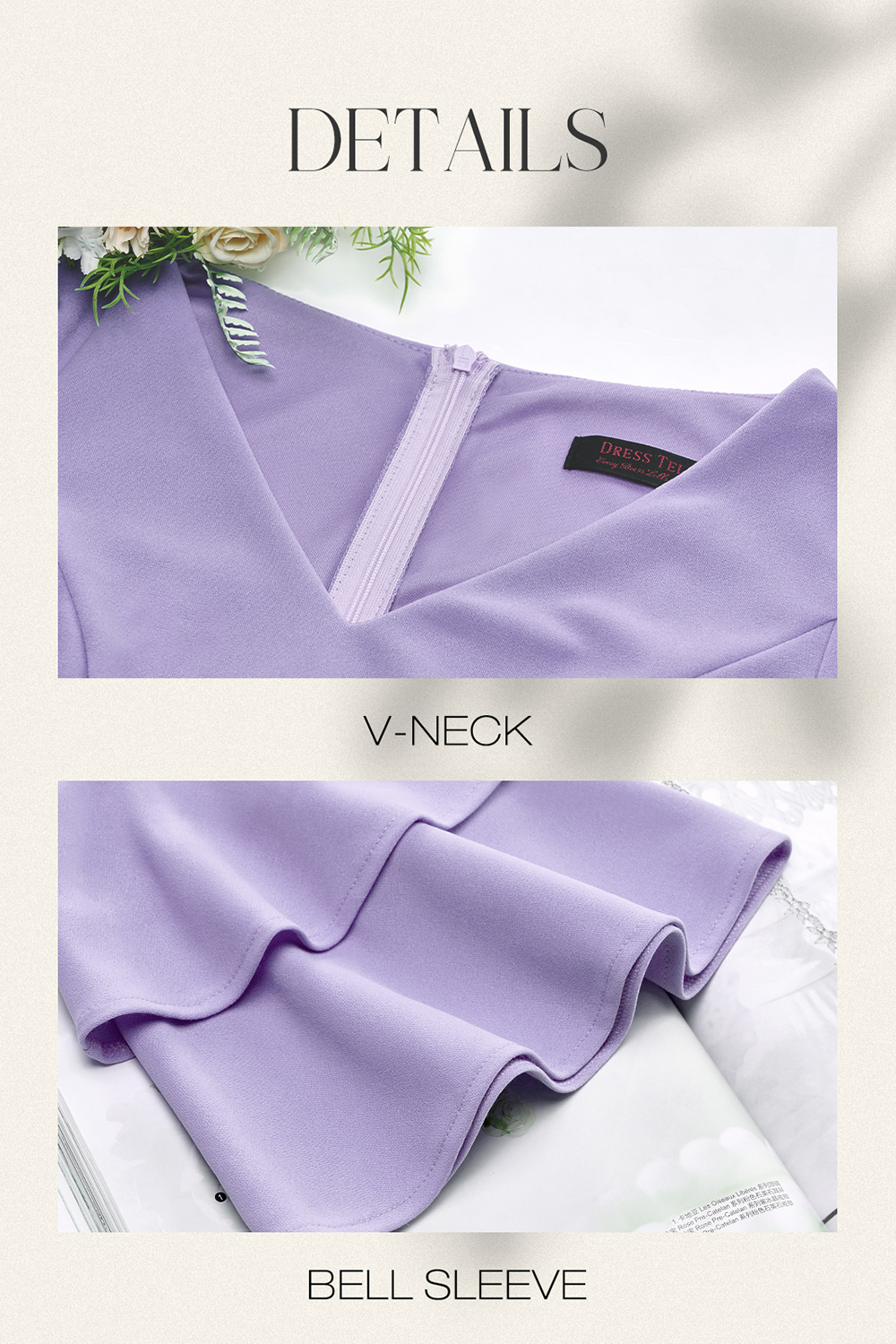 Elegant Chic Lavender Wedding Party Dress