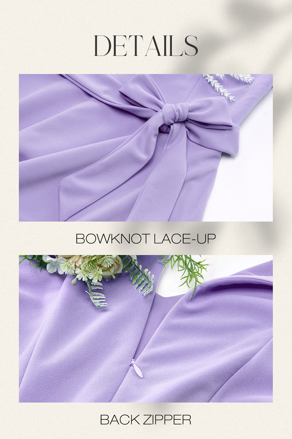 Elegant Chic Lavender Wedding Party Dress