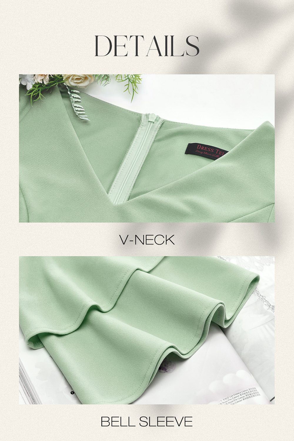 Elegant Chic Light Green Wedding Party Dress