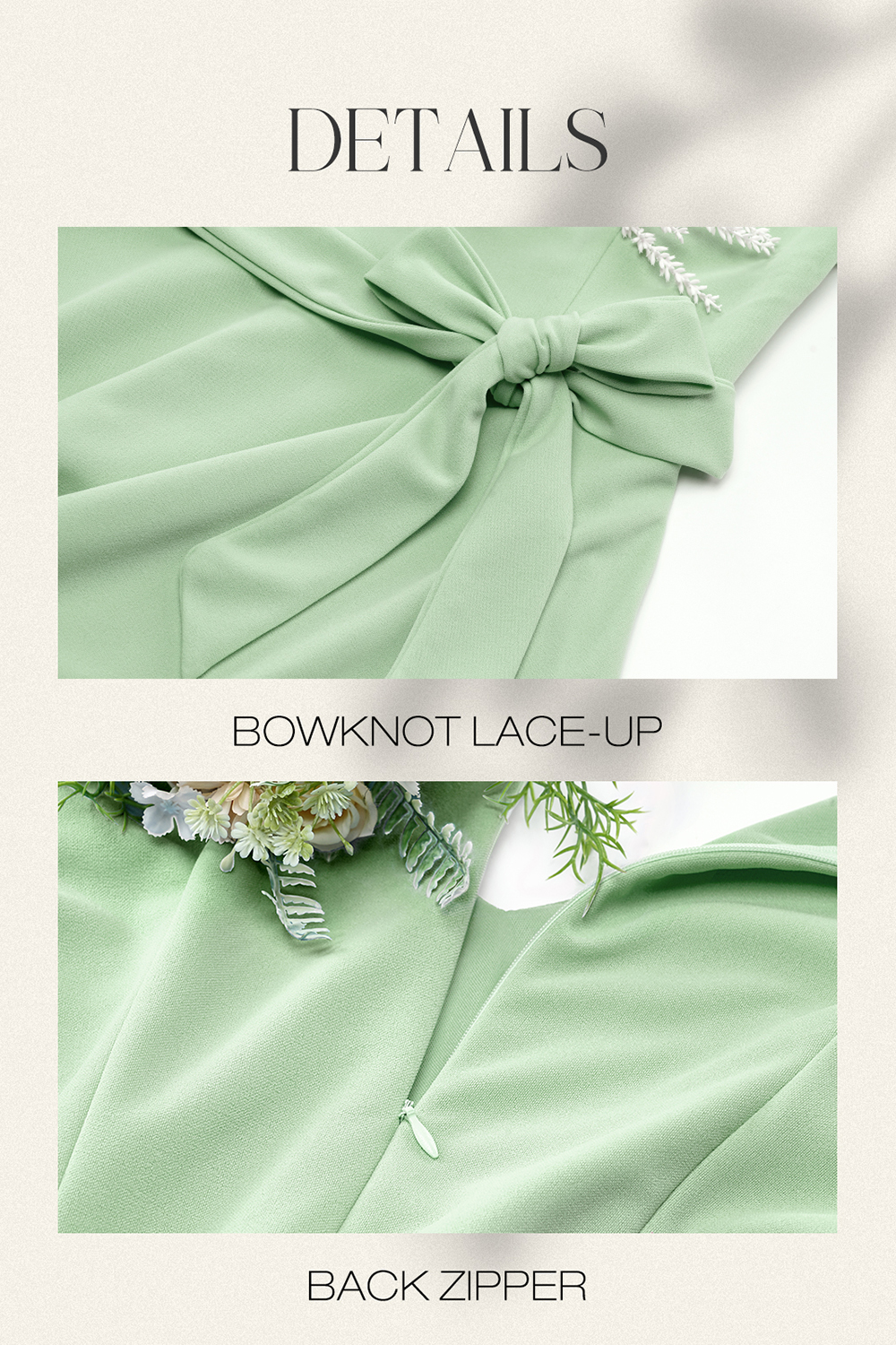 Elegant Chic Light Green Wedding Party Dress