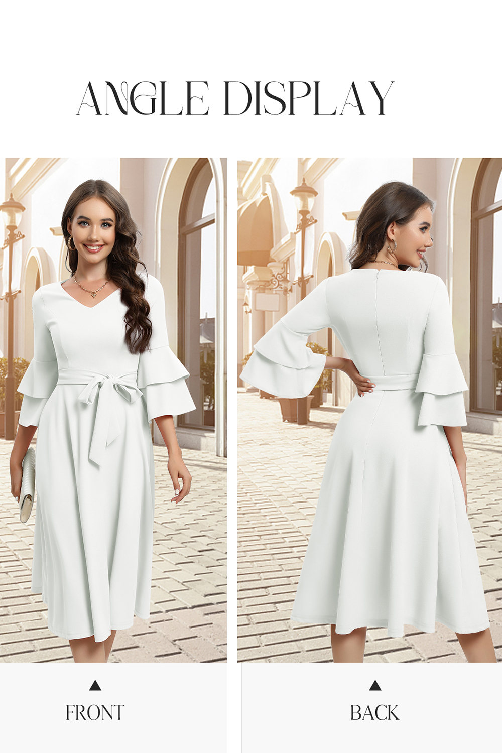 Elegant Chic White Wedding Party Dress