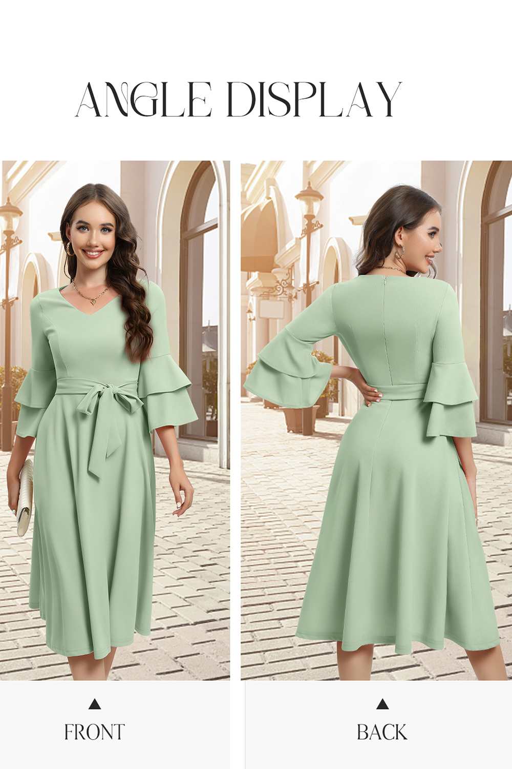 Elegant Chic Light Green Wedding Party Dress