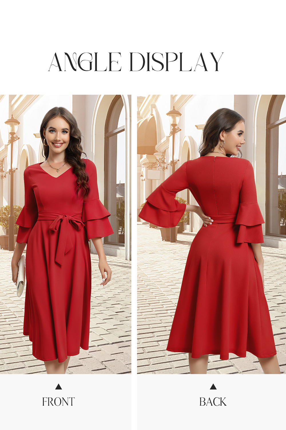 Elegant Chic Red Wedding Party Dress