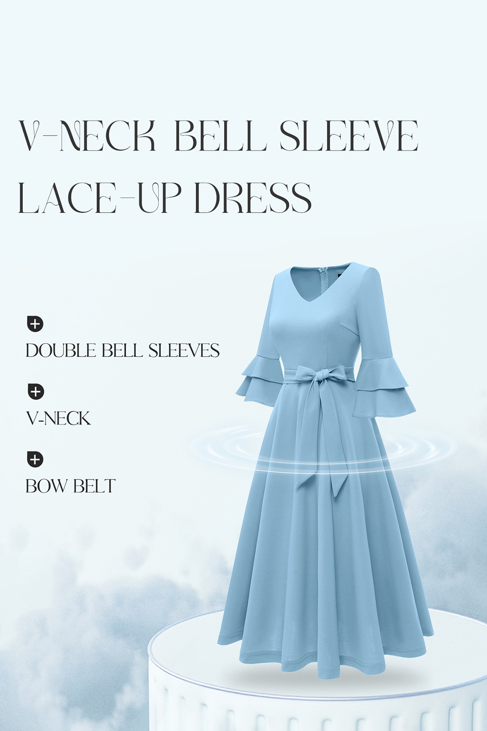 Elegant Chic Blue Wedding Party Dress