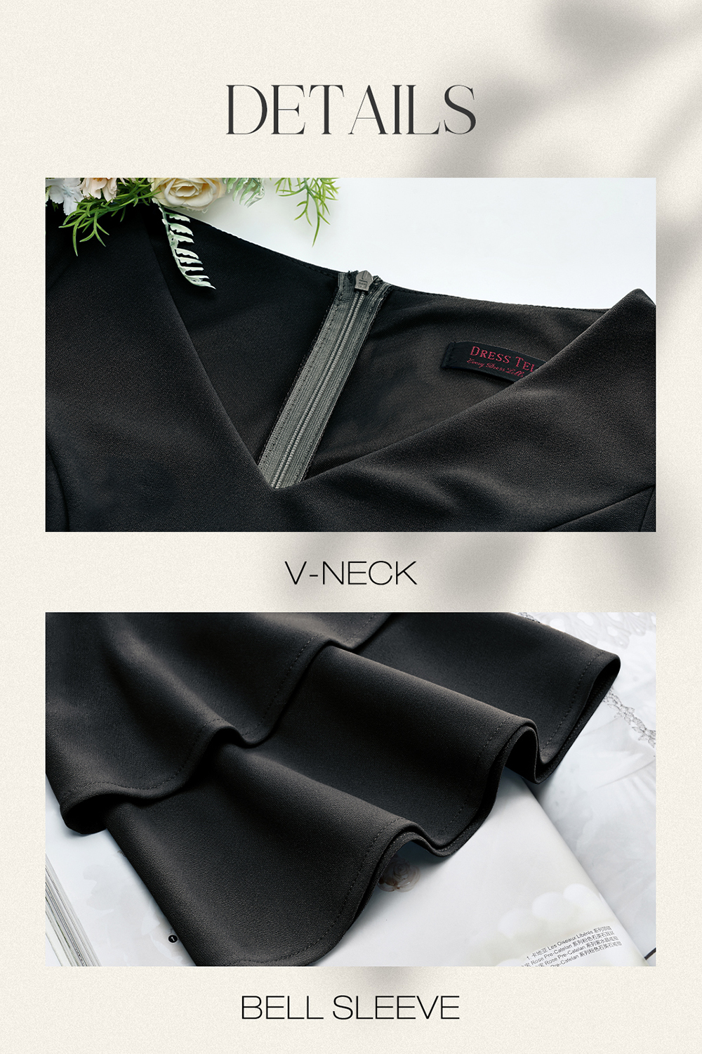 Elegant Chic Black Wedding Party Dress