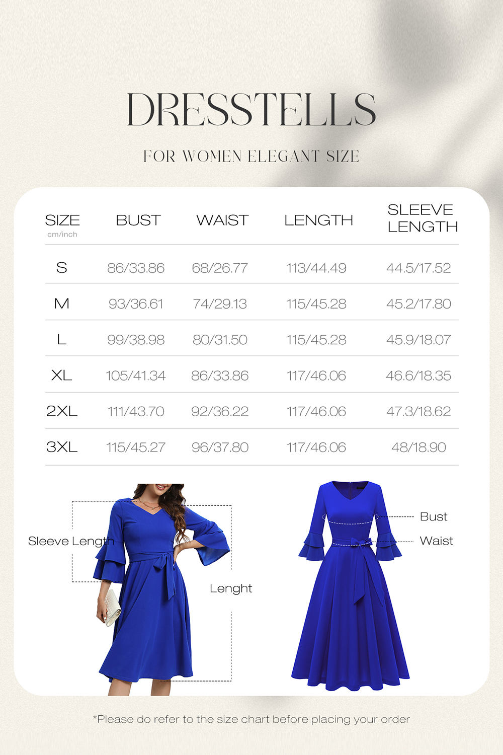 Elegant Chic Royal Blue Wedding Party Dress