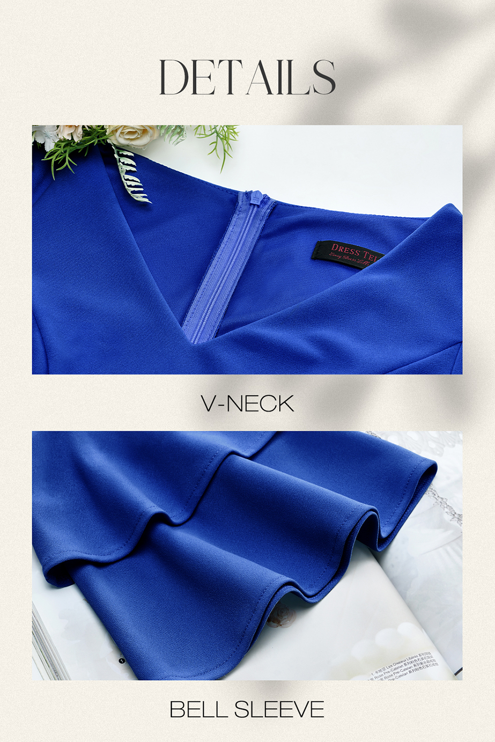 Elegant Chic Royal Blue Wedding Party Dress