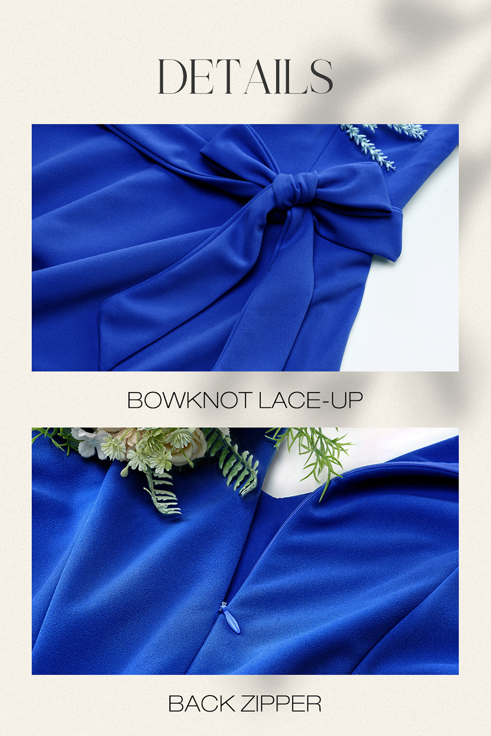 Elegant Chic Royal Blue Wedding Party Dress