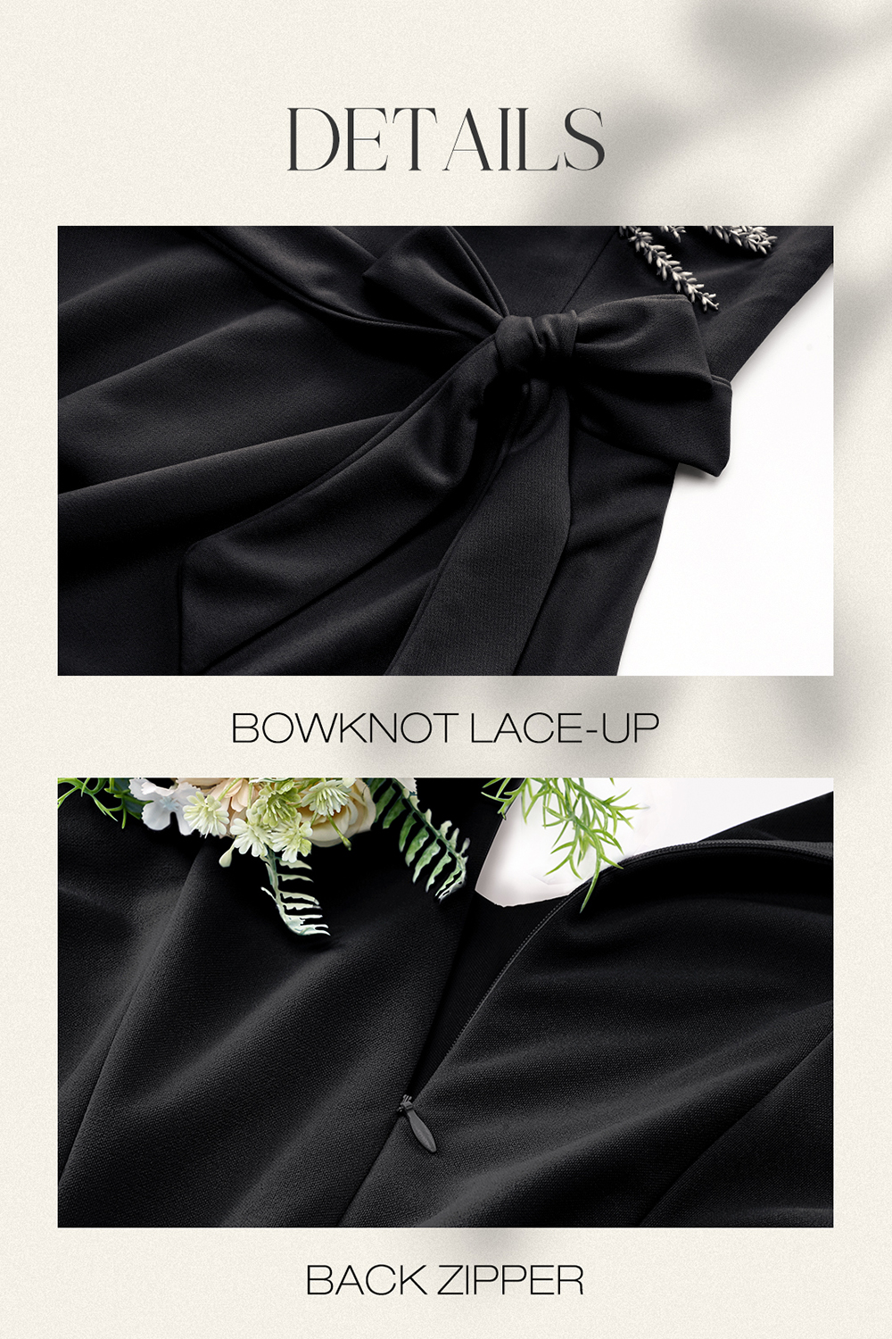 Elegant Chic Black Wedding Party Dress