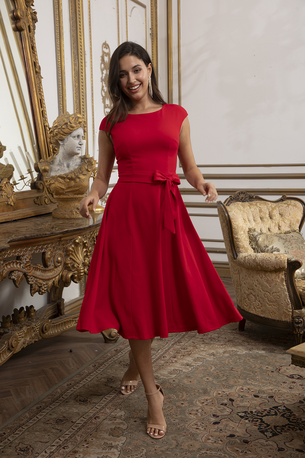 DRESSTELLS Women's Cocktail Dresses 2024 Modest Wedding Guest Dress, Graduation Prom & Bridesmaid