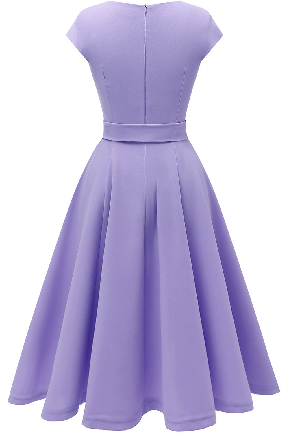 Elegant A-Line Knee-Length Lavender Cocktail Dress with Cap Sleeves