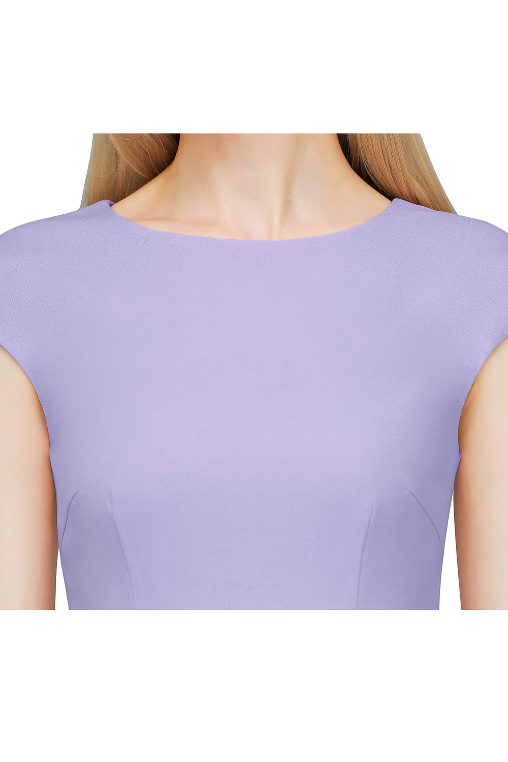 Elegant A-Line Knee-Length Lavender Cocktail Dress with Cap Sleeves