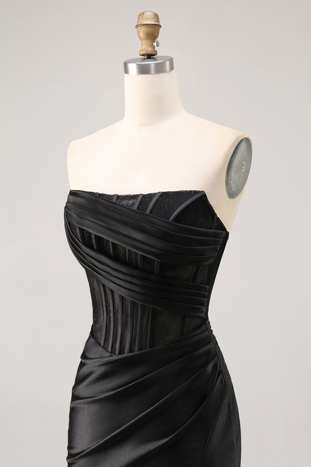 Pink Corset Satin Strapless Short Ruched Homecoming Dress