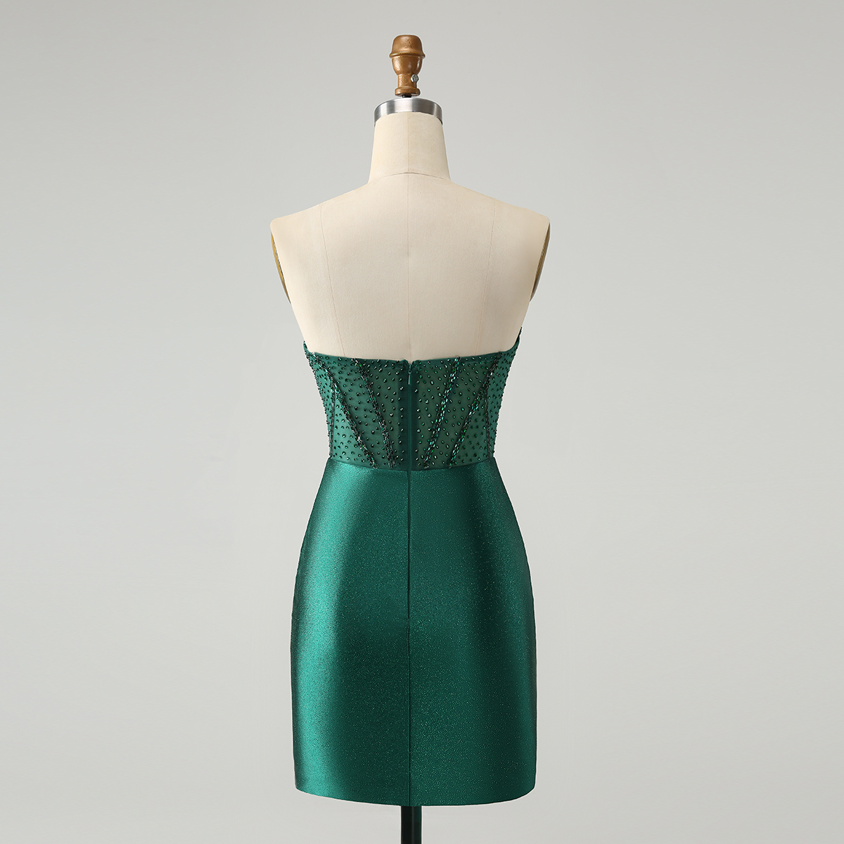 Dark Green Bodycon Strapless Corset Short Homecoming Dress