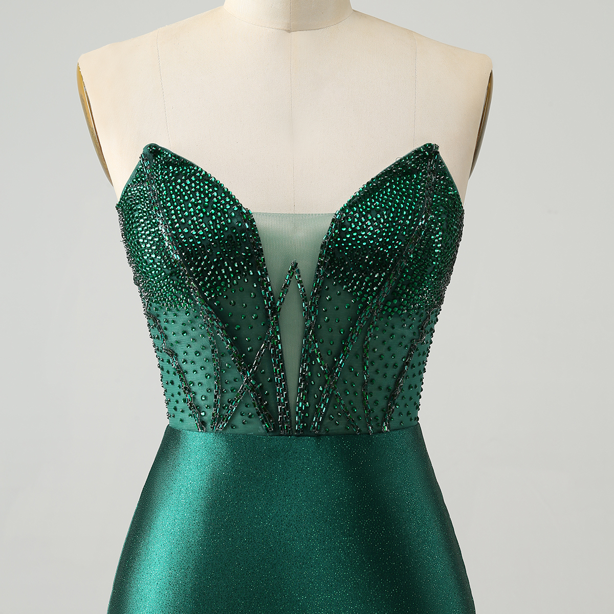 Dark Green Bodycon Strapless Corset Short Homecoming Dress