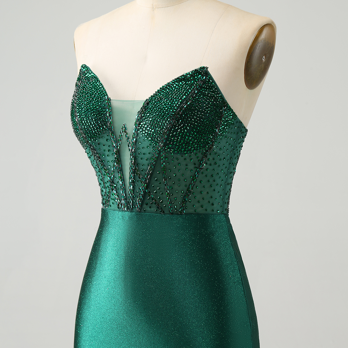 Dark Green Bodycon Strapless Corset Short Homecoming Dress