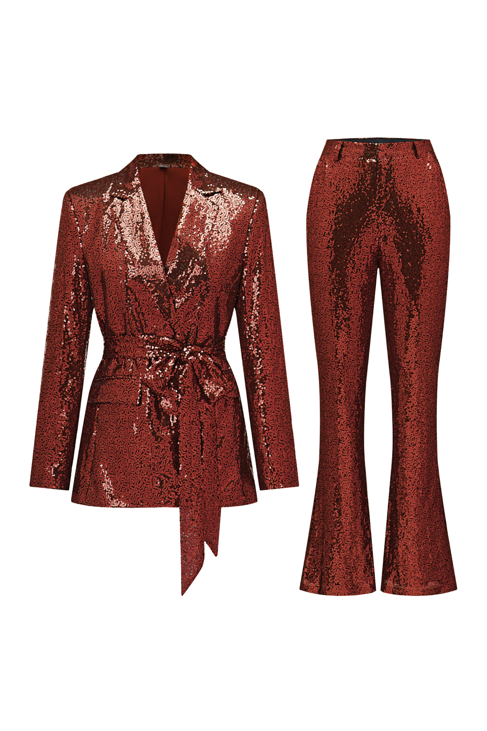 Elegant Tuxedo Party Suit for Women - Sequined Design for Formal Events