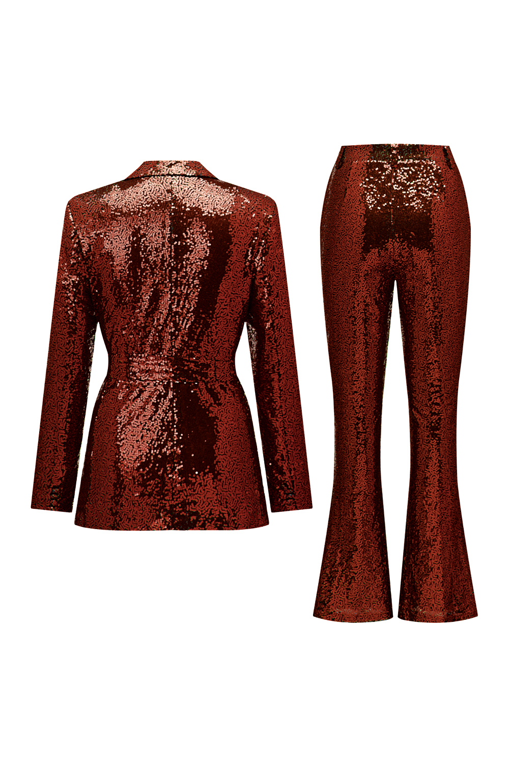 Elegant Tuxedo Party Suit for Women - Sequined Design for Formal Events