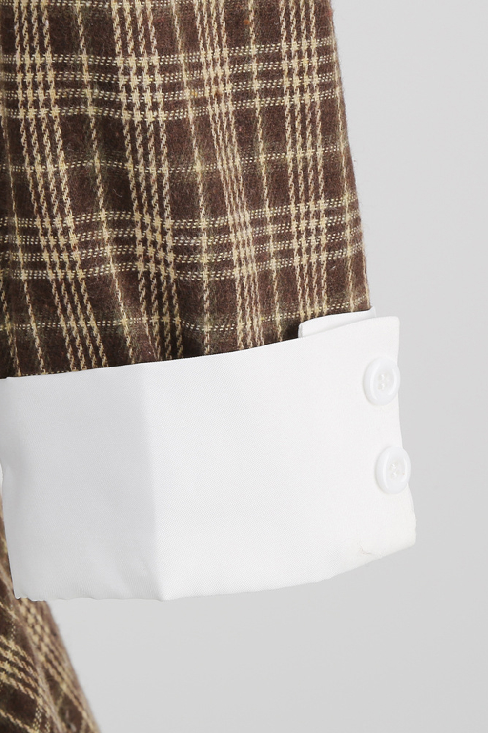 Vintage Elegant Coffee Grid A Line 1950s Swing Dress