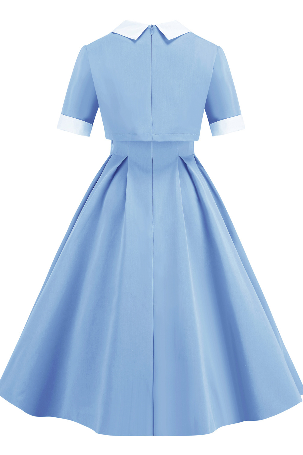 Vintage 1950s Blue A-Line Two-Piece Swing Dress