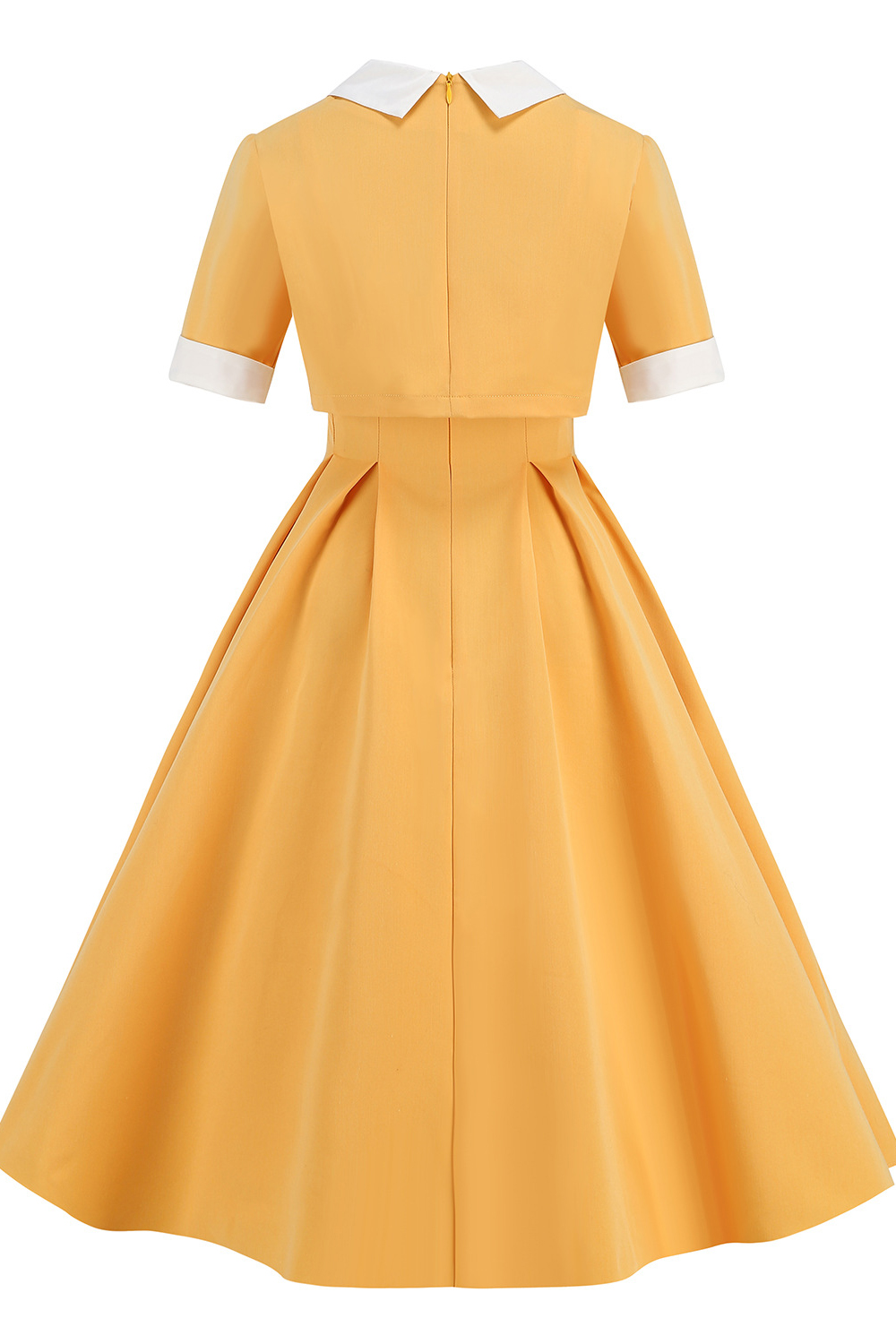 Vintage 1950s Yellow A-Line Two-Piece Swing Dress