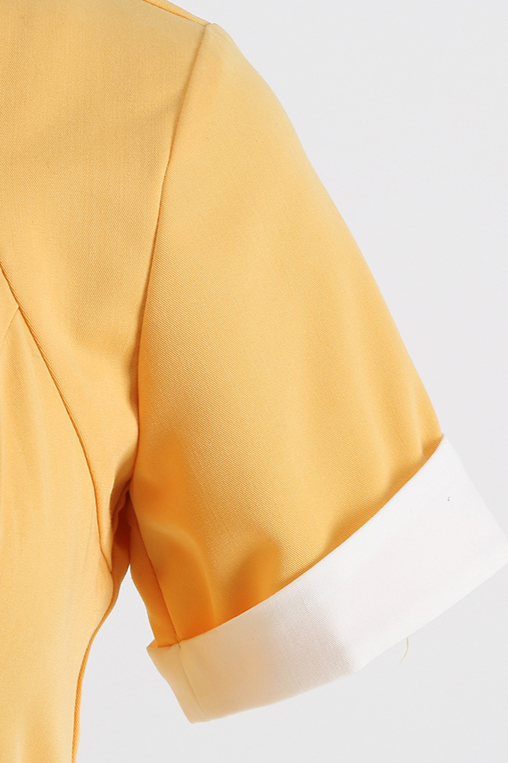 Vintage Yellow 1950s A-Line Swing Dress with Belt