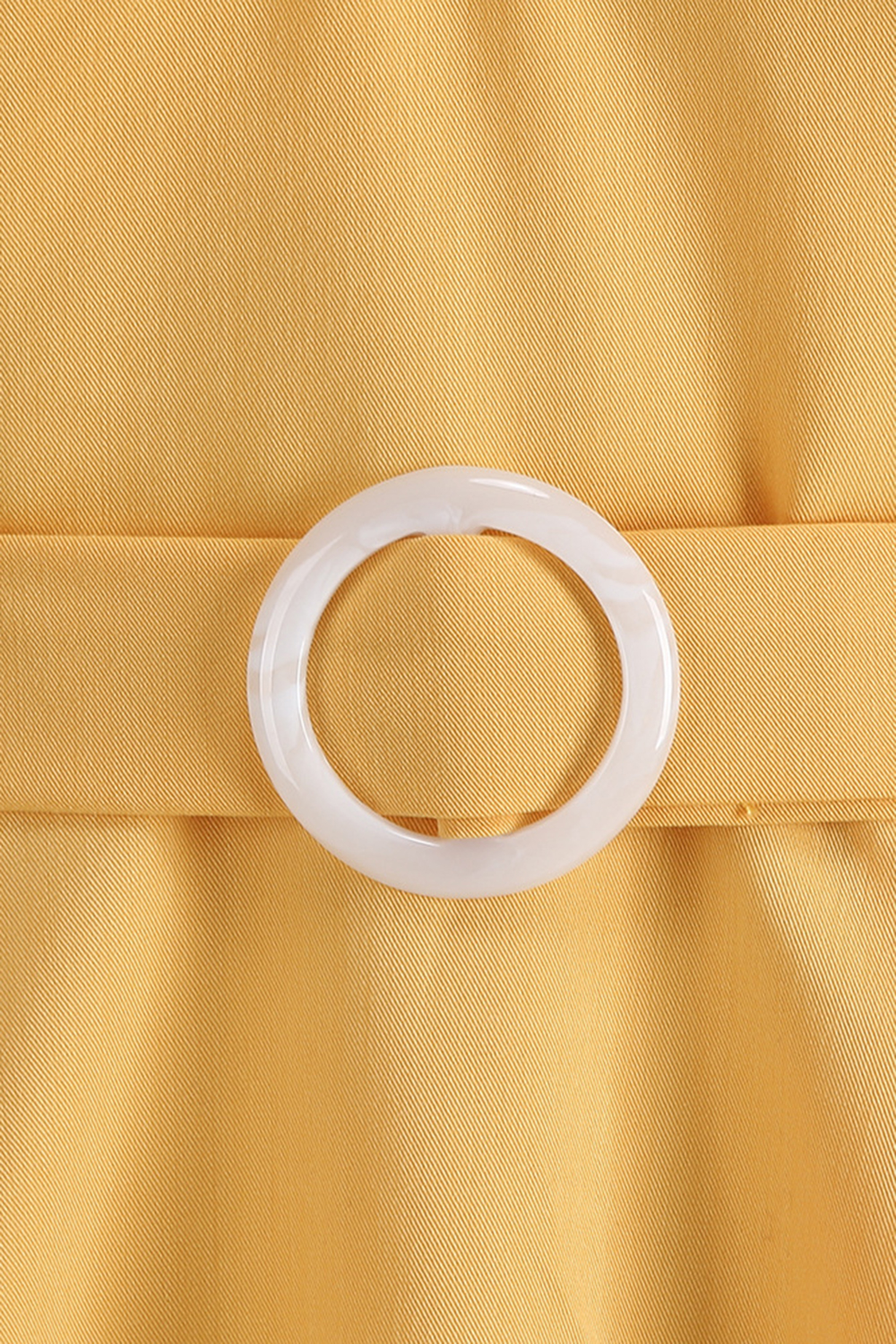 Vintage Yellow 1950s A-Line Swing Dress with Belt