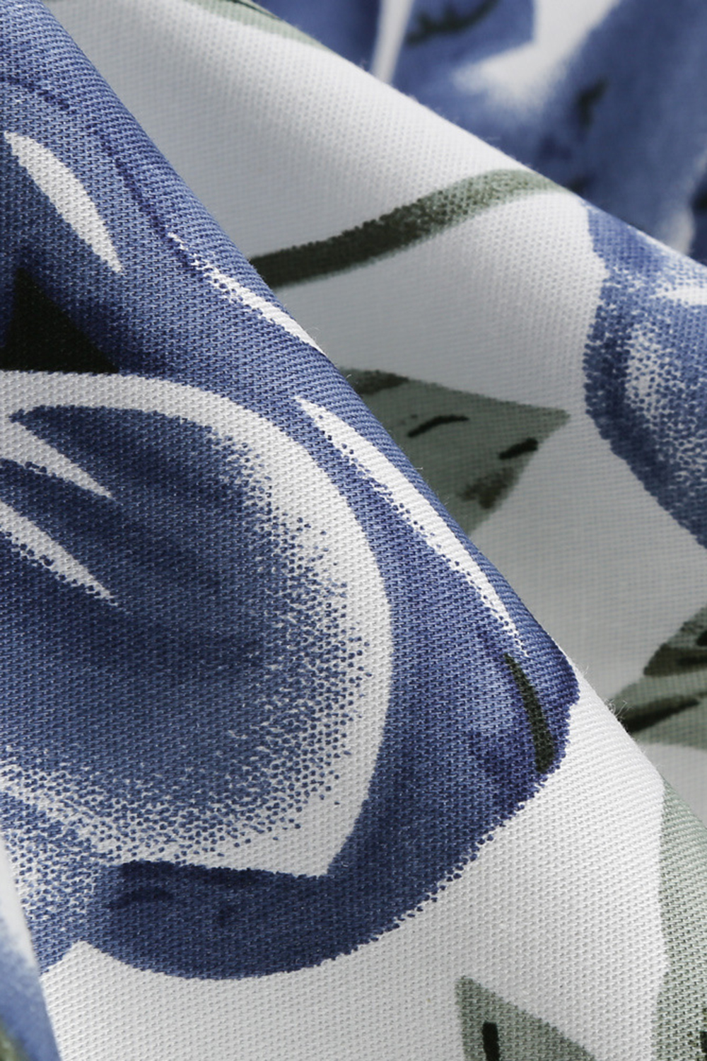 Vintage Blue Flower 1950s A-Line Swing Dress with Suspenders