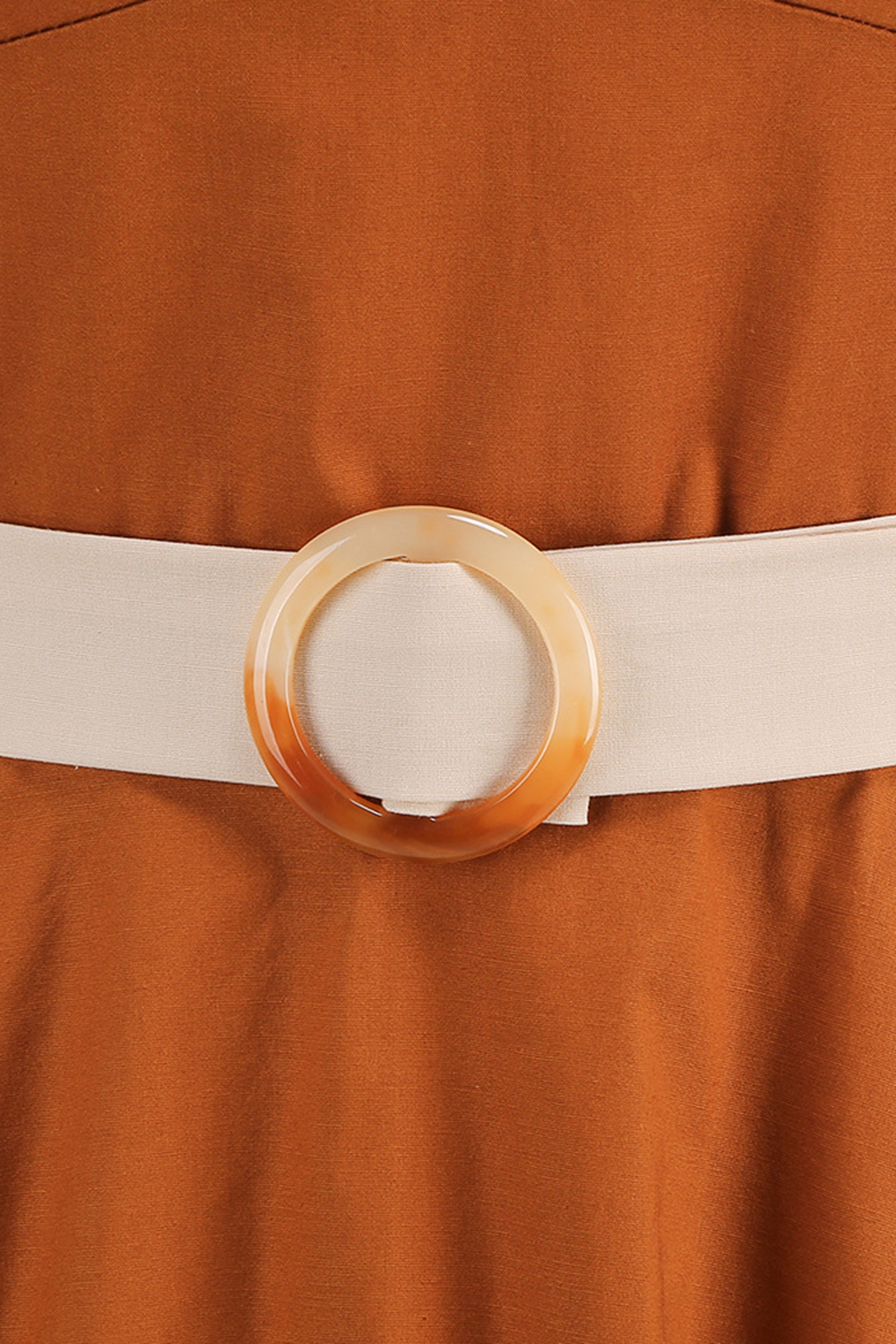 Vintage Brown 1950s A-Line Swing Dress with Halter Neckline