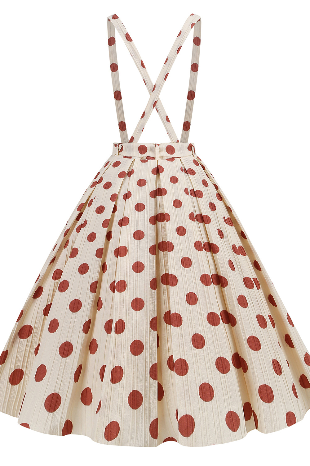 Vintage Apricot 1950s A-Line Swing Skirt with Suspenders