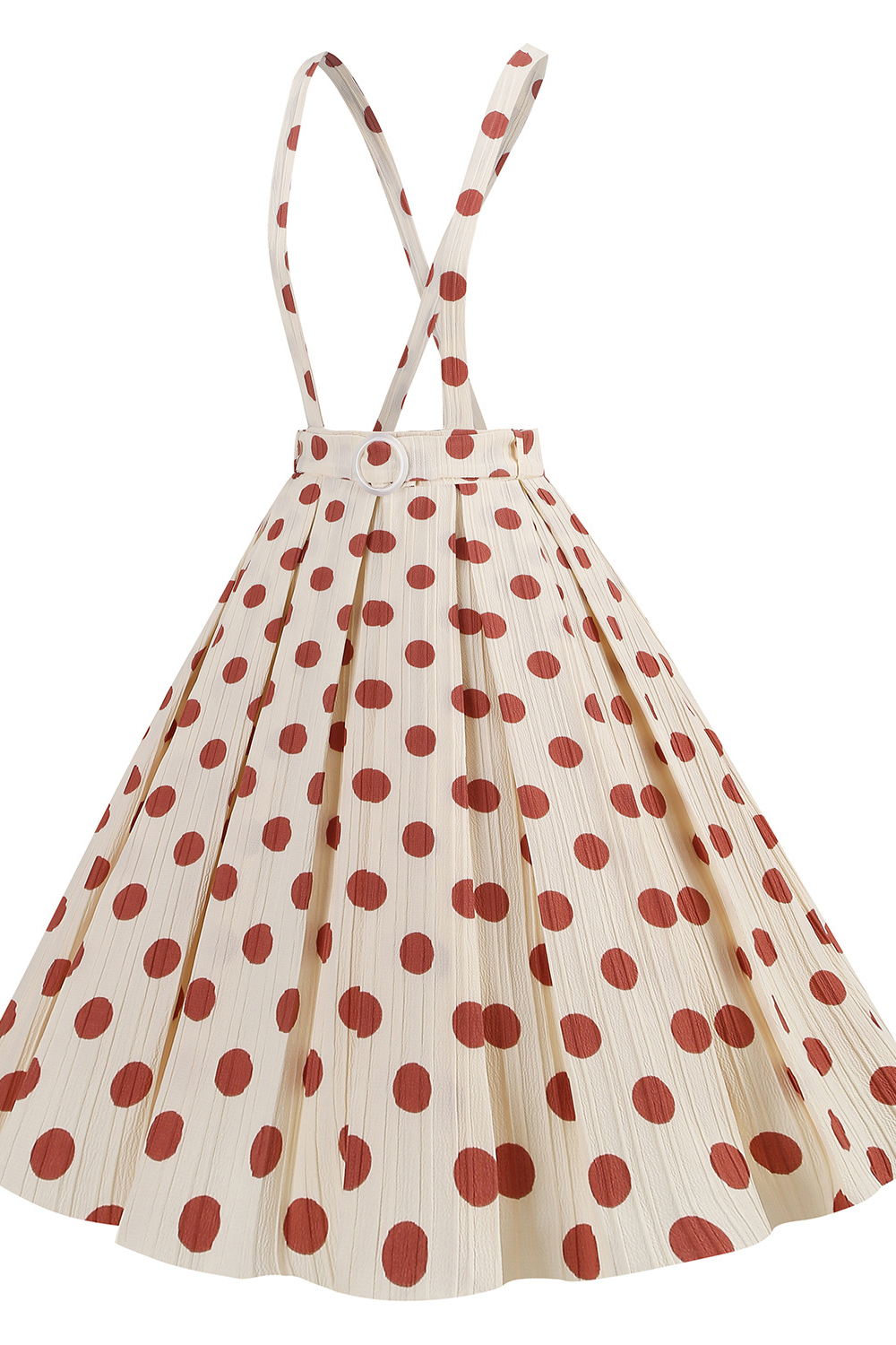 Vintage Apricot 1950s A-Line Swing Skirt with Suspenders