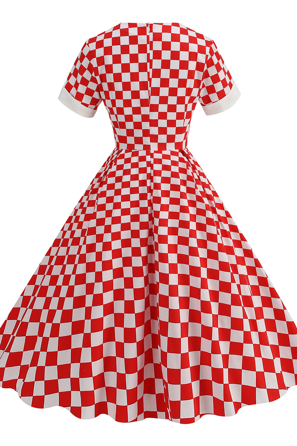 Vintage Red & White 1950s A-Line Swing Dress