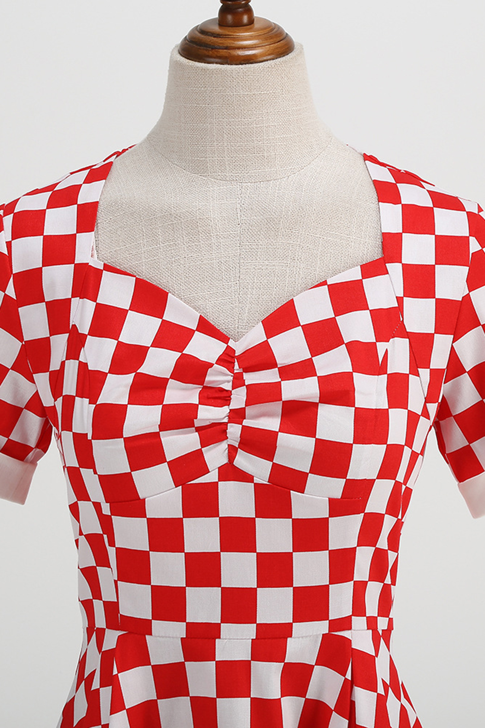 Vintage Red & White 1950s A-Line Swing Dress