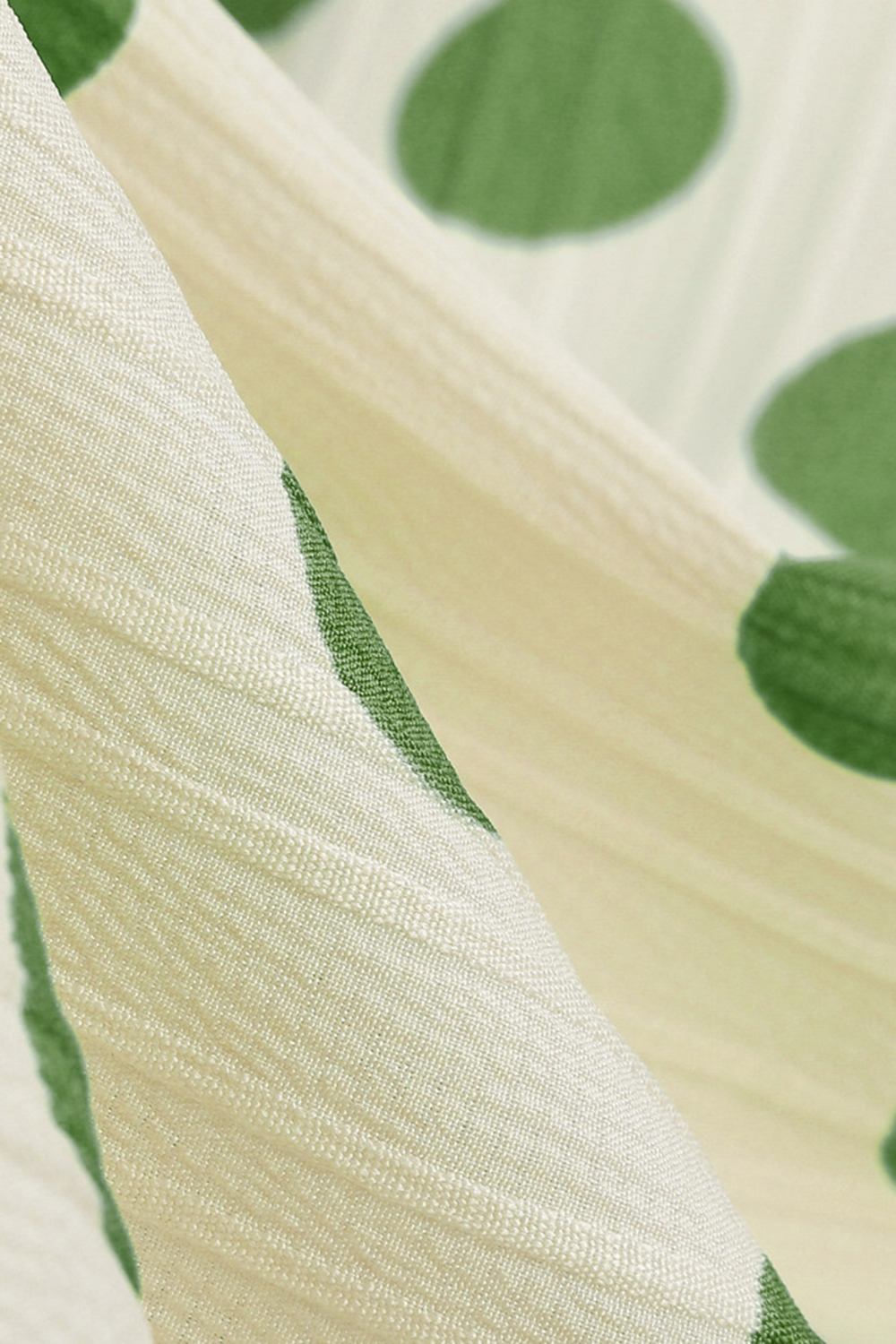 Darling White 1950s A-Line Swing Dress | Green Polka Dot Lapel