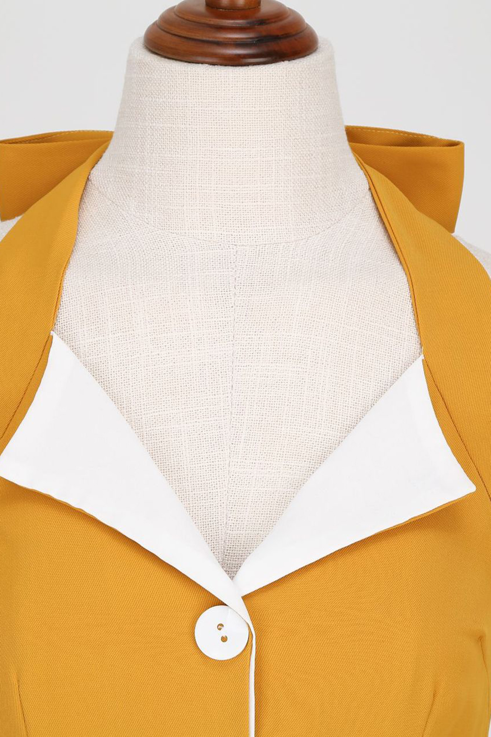 Vintage Yellow 1950s A-Line Swing Dress | Flirty Halter Neckline & Lapel