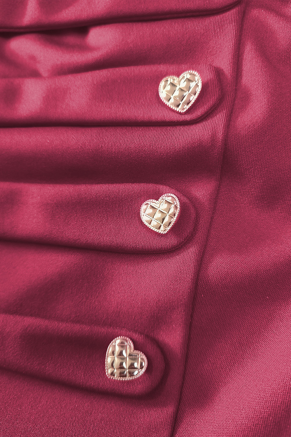 Vintage Burgundy High-Low A-Line Midi Dress