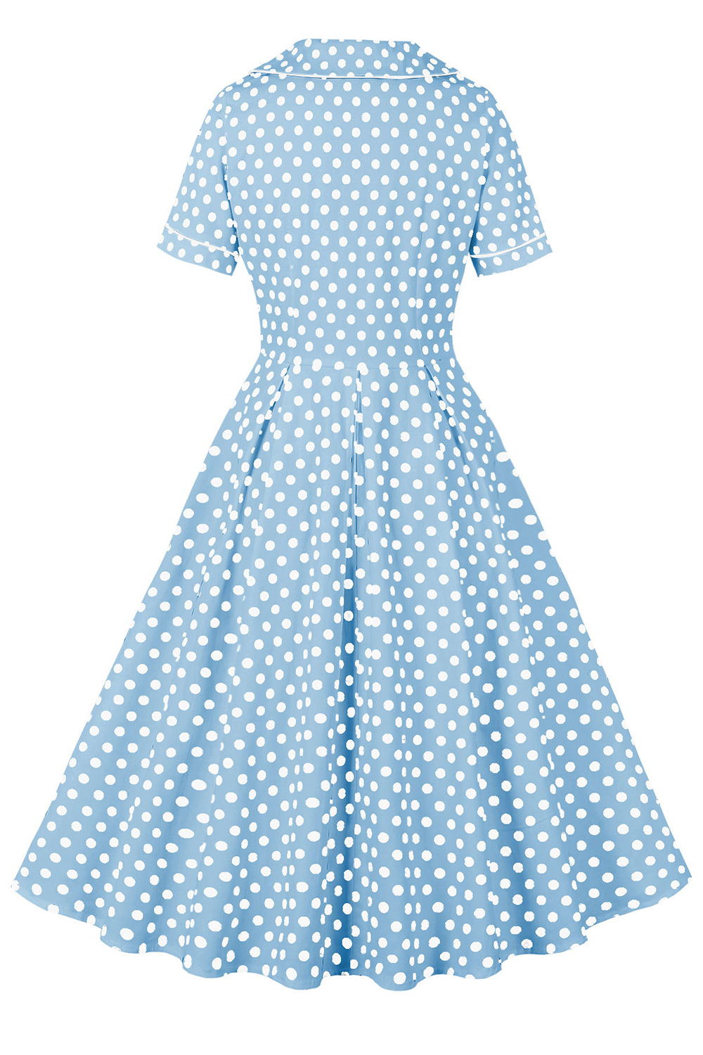 Versatile Vintage Blue Casual, Formal/Party Occasions Dress with Polka Dot