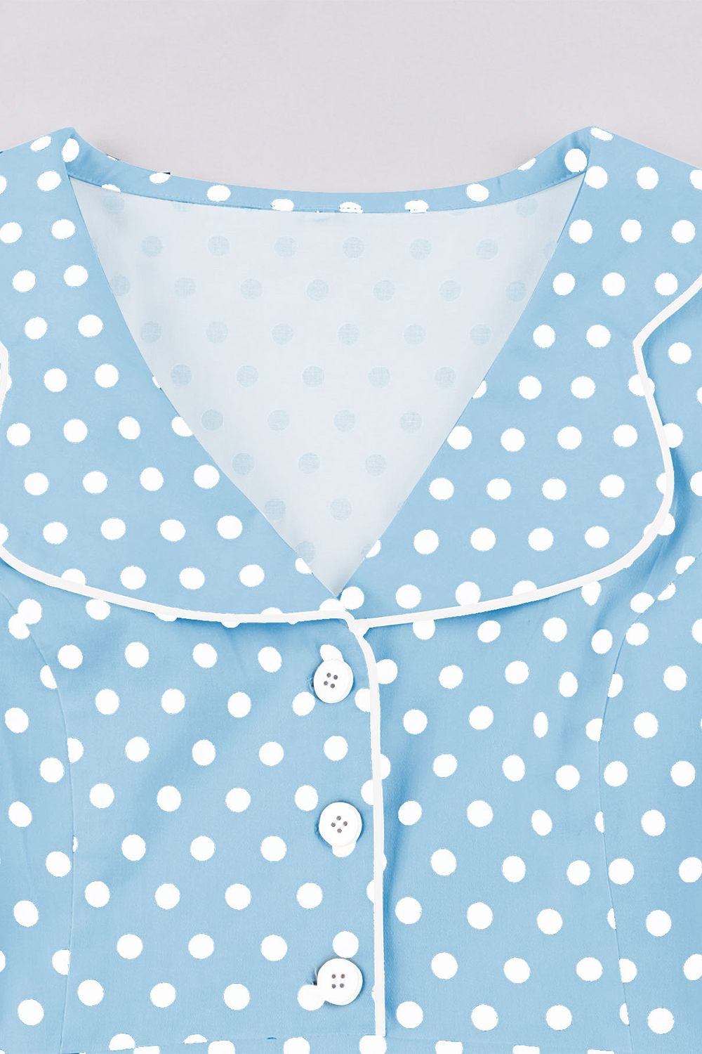 Versatile Vintage Blue Casual, Formal/Party Occasions Dress with Polka Dot