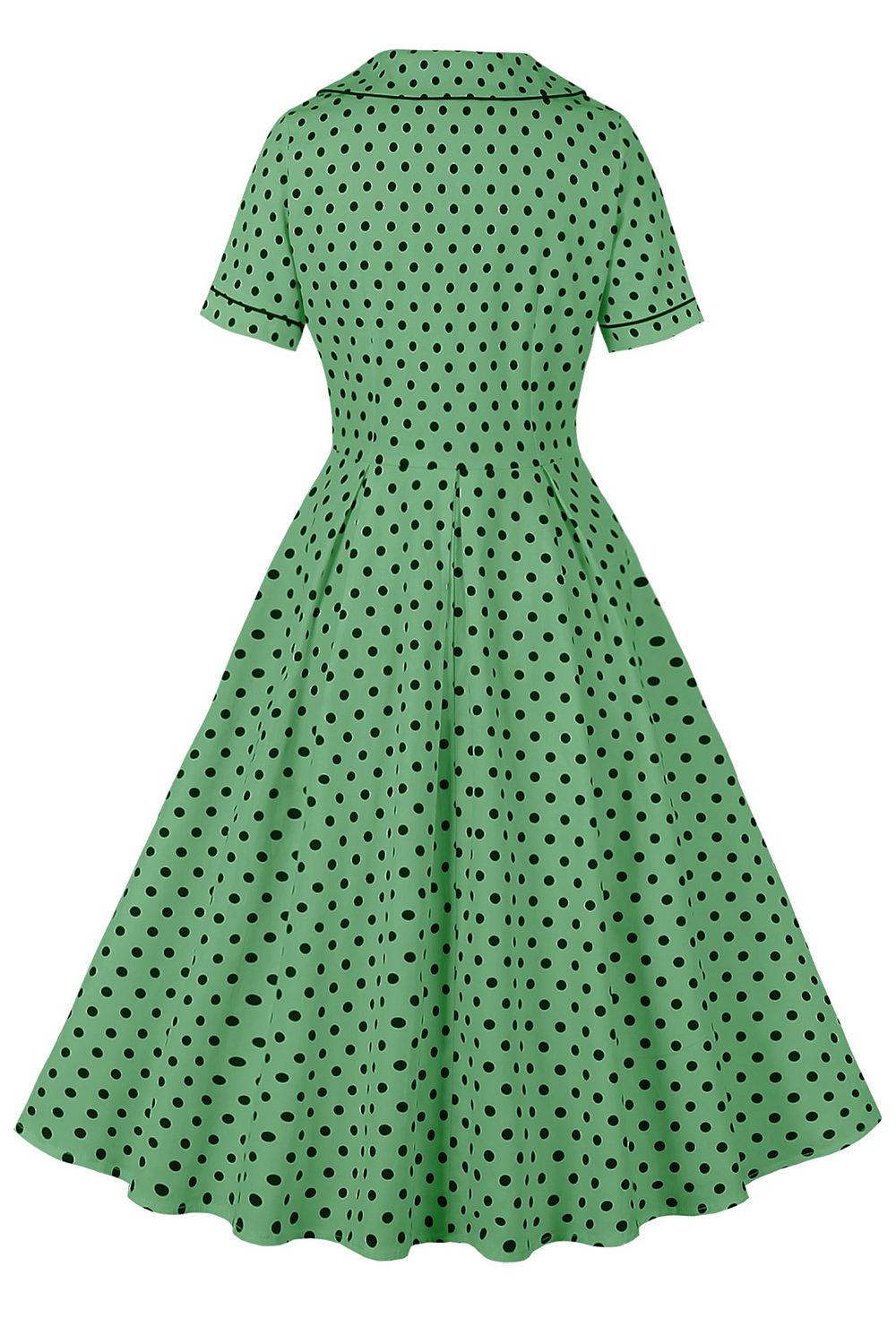 Versatile Vintage Green Casual, Formal/Party Occasions Dress with Polka Dot