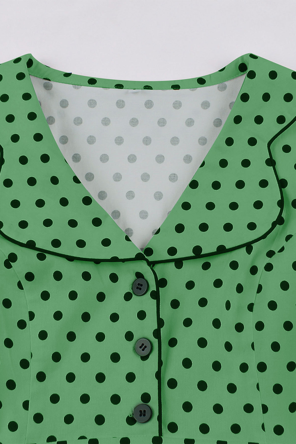 Versatile Vintage Green Casual, Formal/Party Occasions Dress with Polka Dot