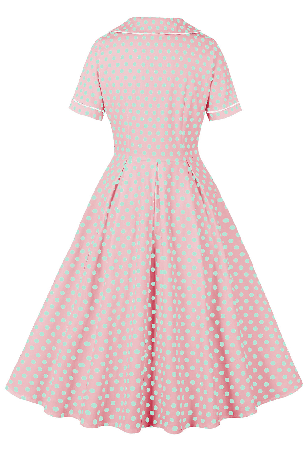 Versatile Vintage Pink Casual, Formal/Party Occasions Dress with Polka Dot