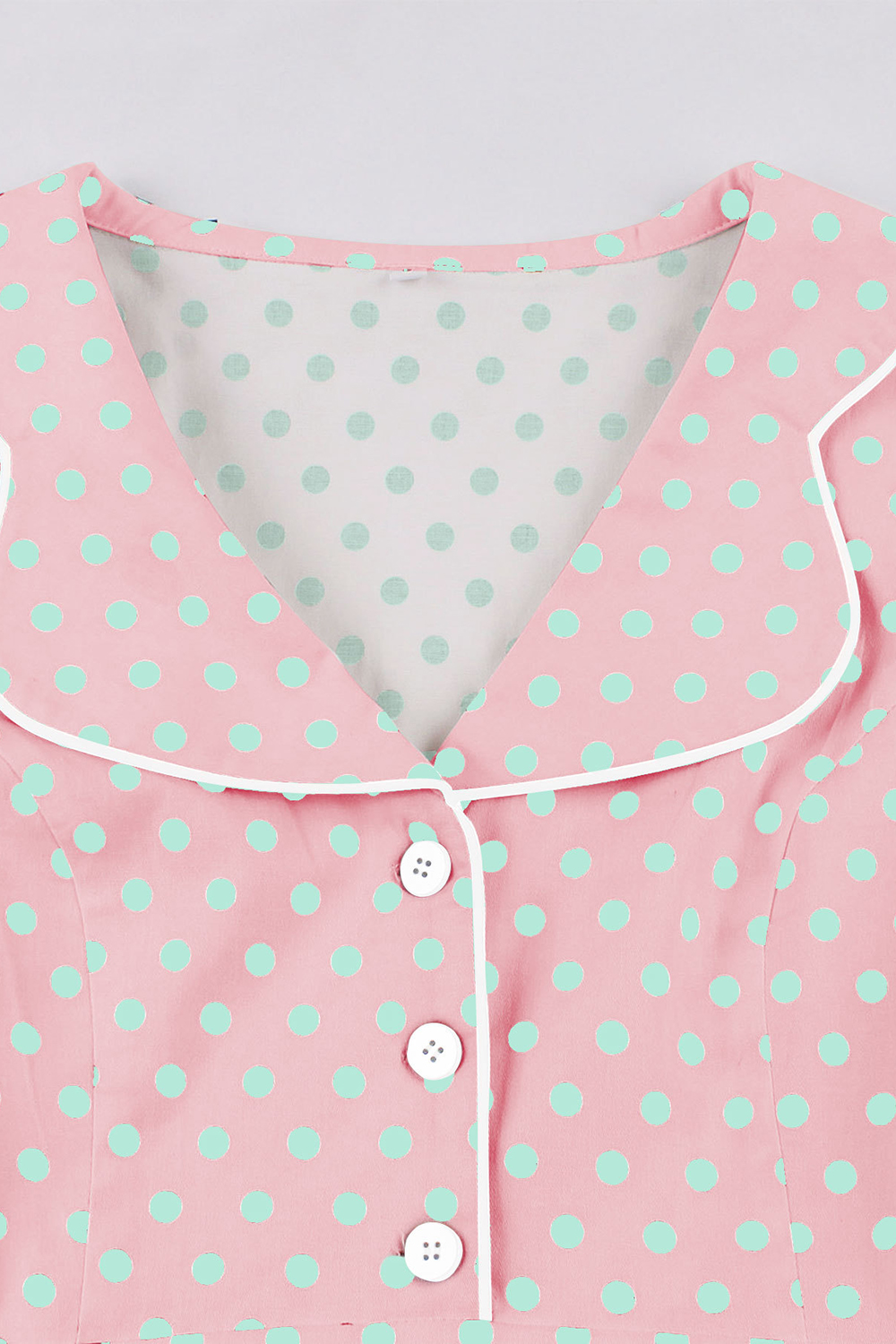 Versatile Vintage Pink Casual, Formal/Party Occasions Dress with Polka Dot