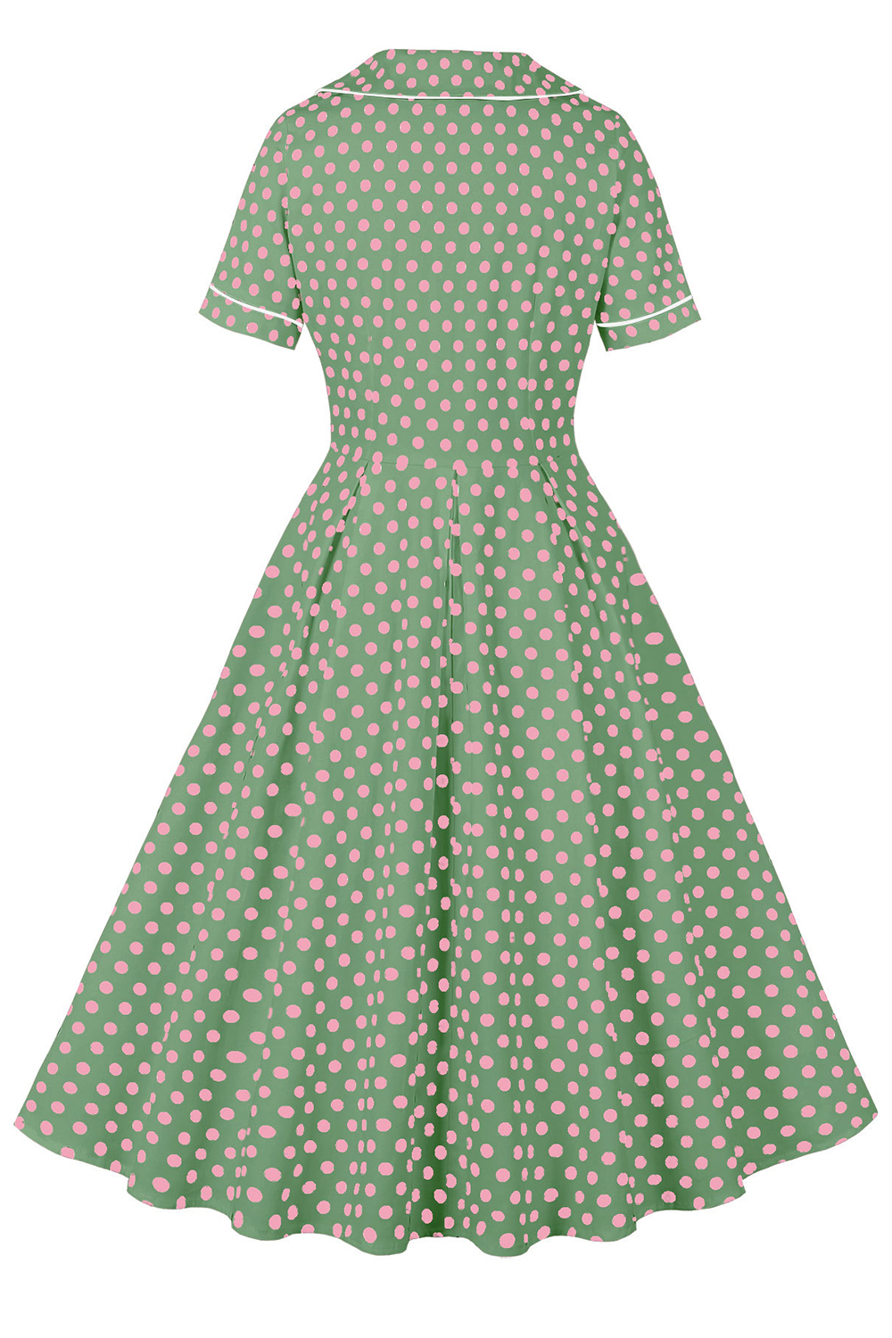 Versatile Vintage Green&Pink Casual, Formal/Party Occasions Dress with Polka Dot