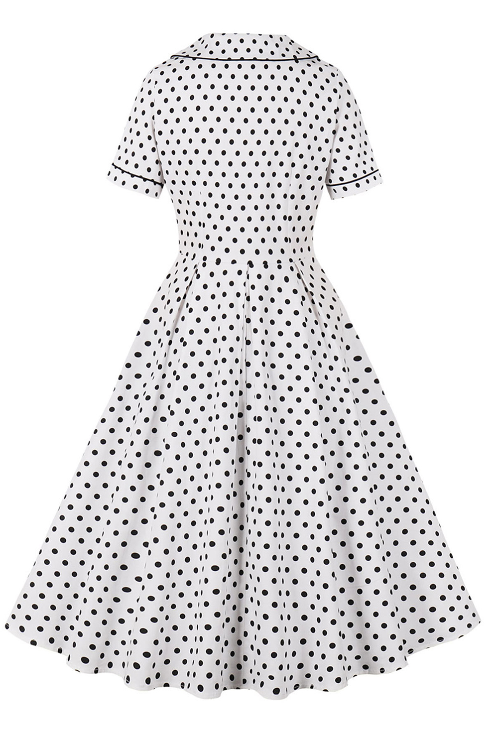 Versatile Vintage White Casual, Formal/Party Occasions Dress with Polka Dot